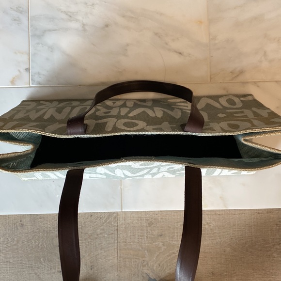 Stop Polution Love Nature Gray Burlap Tote Bag - Picture 4 of 10